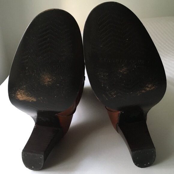 KENNETH COLE "Going Studly" Leather Heeled Western Boots Brown 7.5M - Picture 9 of 10